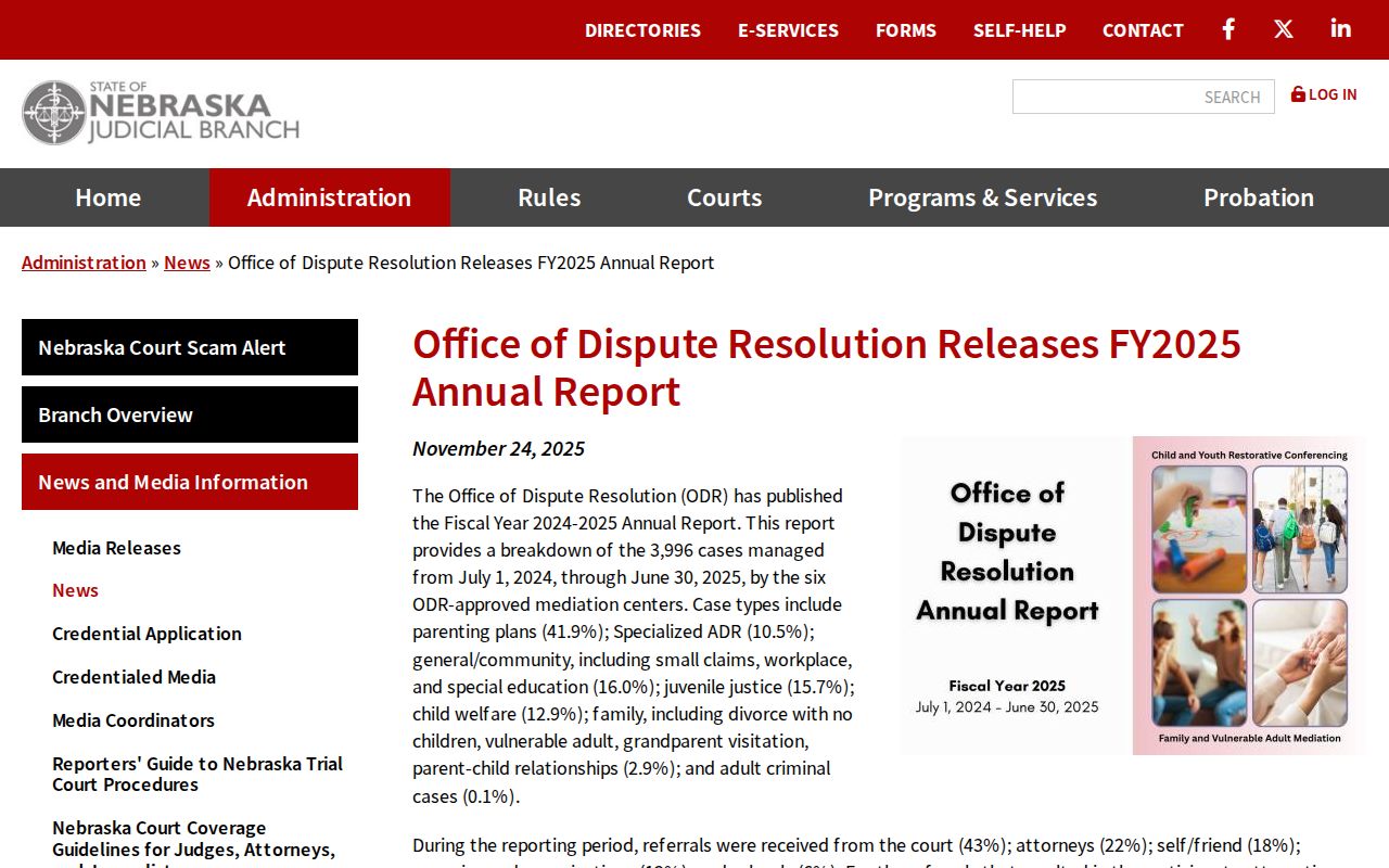 Adams court docket Nebraska court program report