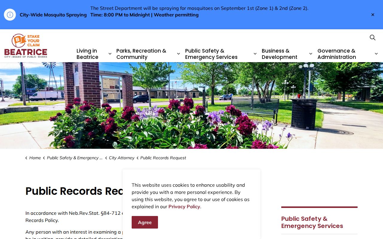 Beatrice court docket public-records request information