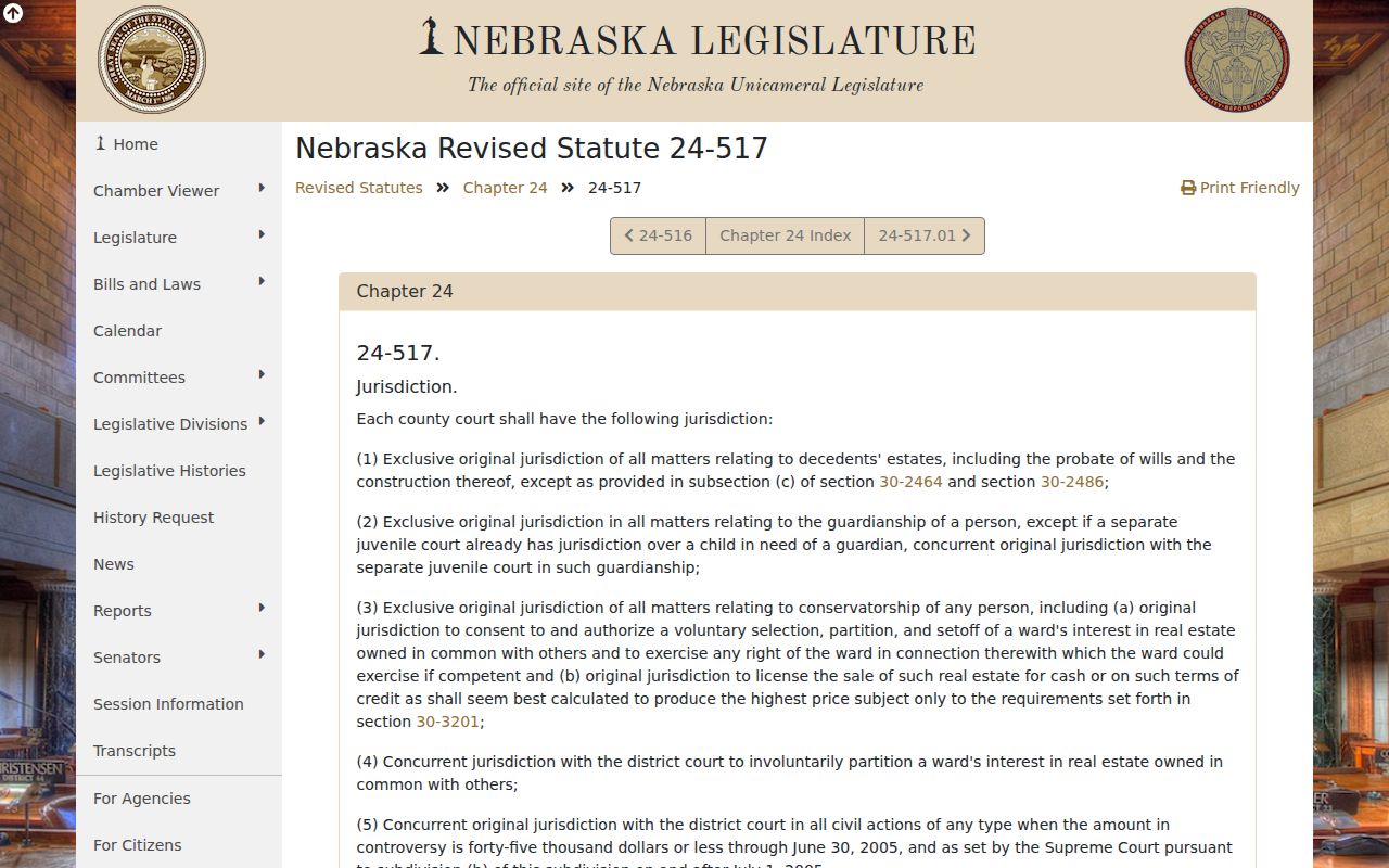 Gage County civil docket search image about County Court civil jurisdiction