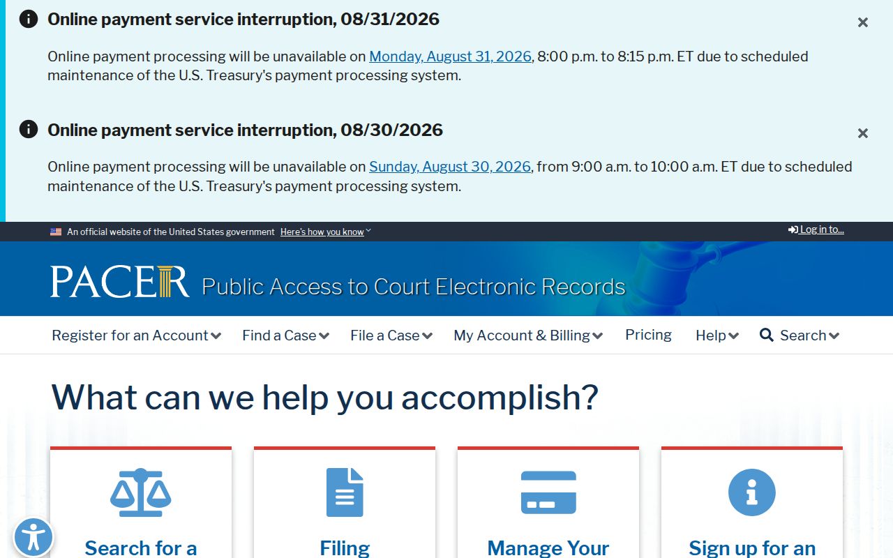 Cortland court docket PACER federal court access