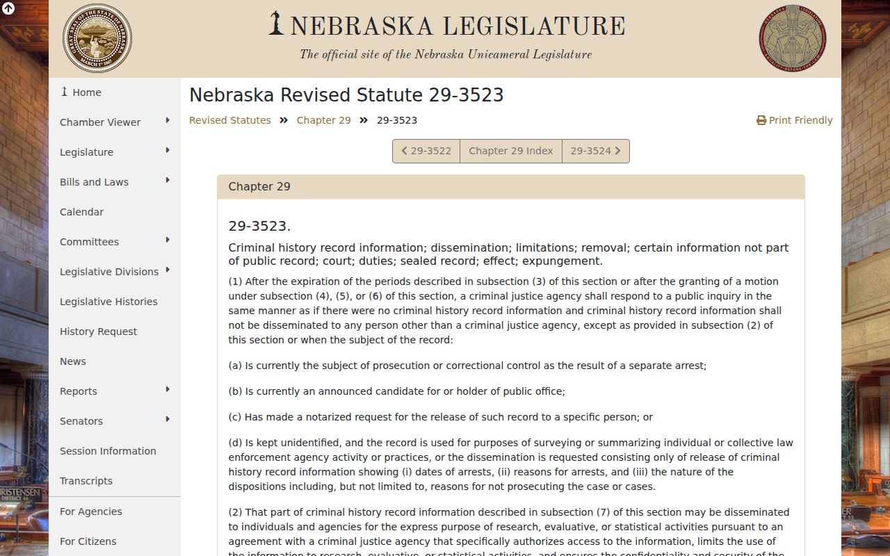 Gage County criminal docket search image relating to criminal record restriction law